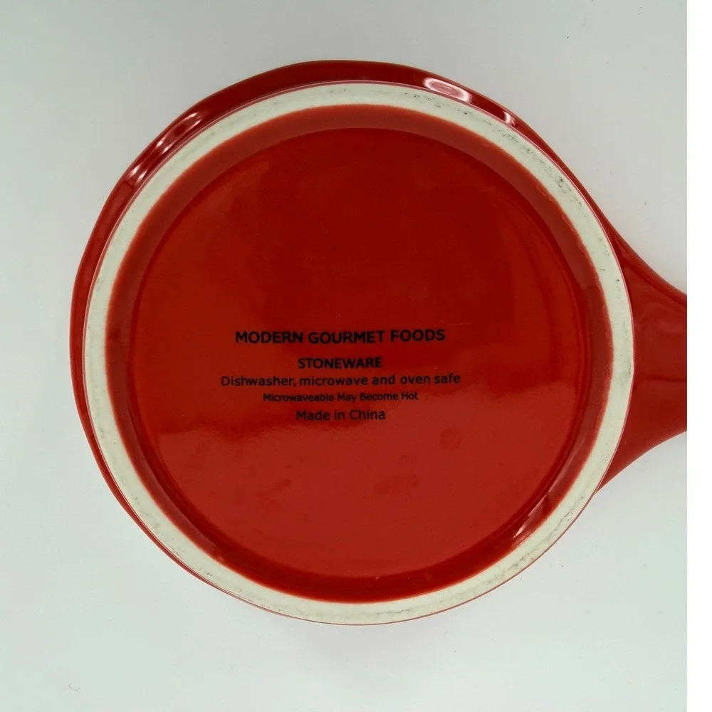 Modern Gourmet Foods Red Stoneware Mini Pie Baking Dish 5 inch Diameter
